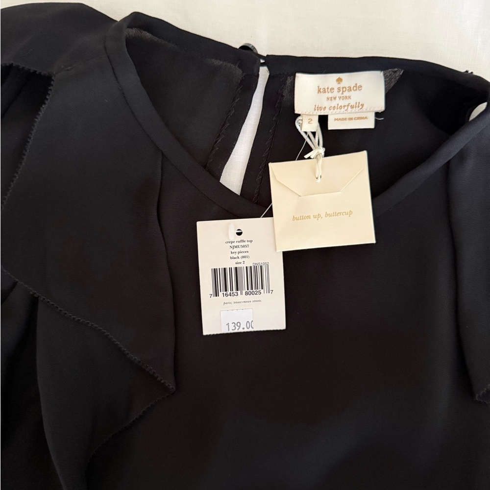 Kate Spade Black Ruffle Blouse - Picture 10 of 11